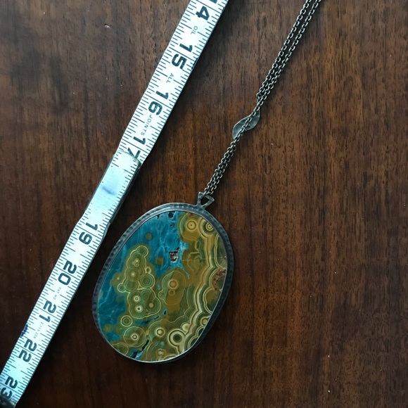Ocean Jasper Statement 4” Pendant Necklace - Picture 7 of 8